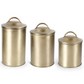 Brushed Gold Lidded Containers, Set of 3