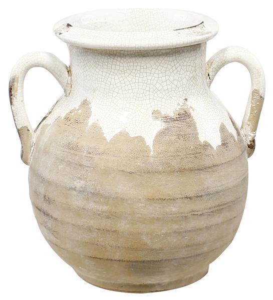 Hand Thrown Round Vase with Handles