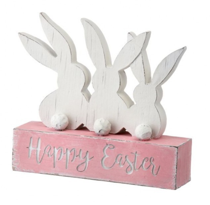 "Happy Easter" Bunny Sign