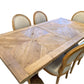 Addison 7' Parquet Dining Table, Natural Finish
