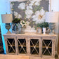 Cameron Elm X Glass W/ Dot Console (Whitewash)