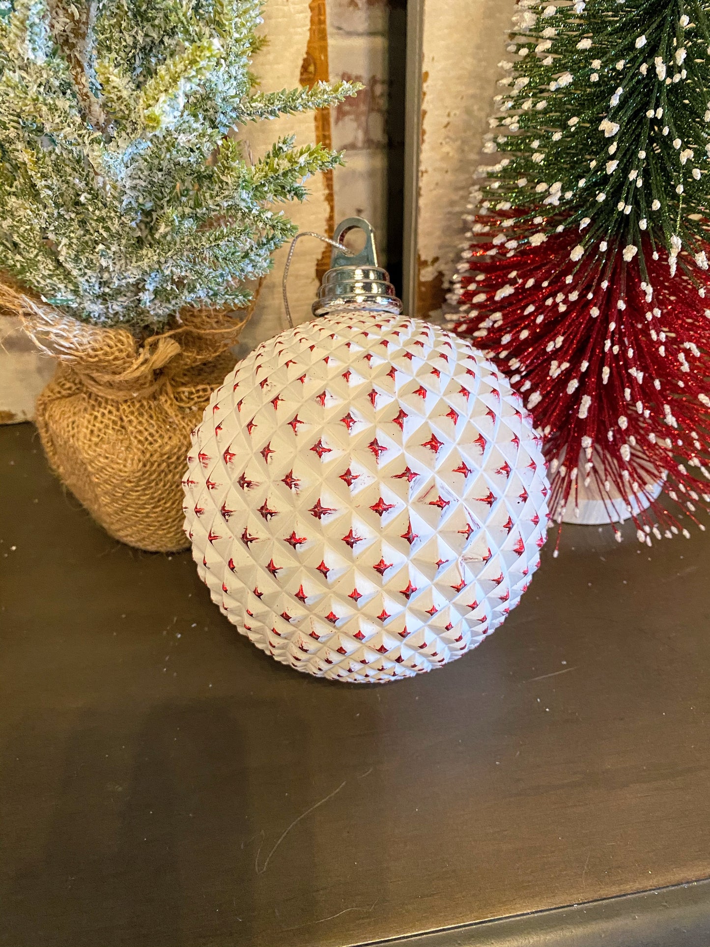 Textured Two-Toned Ball Ornament (Various Colors)