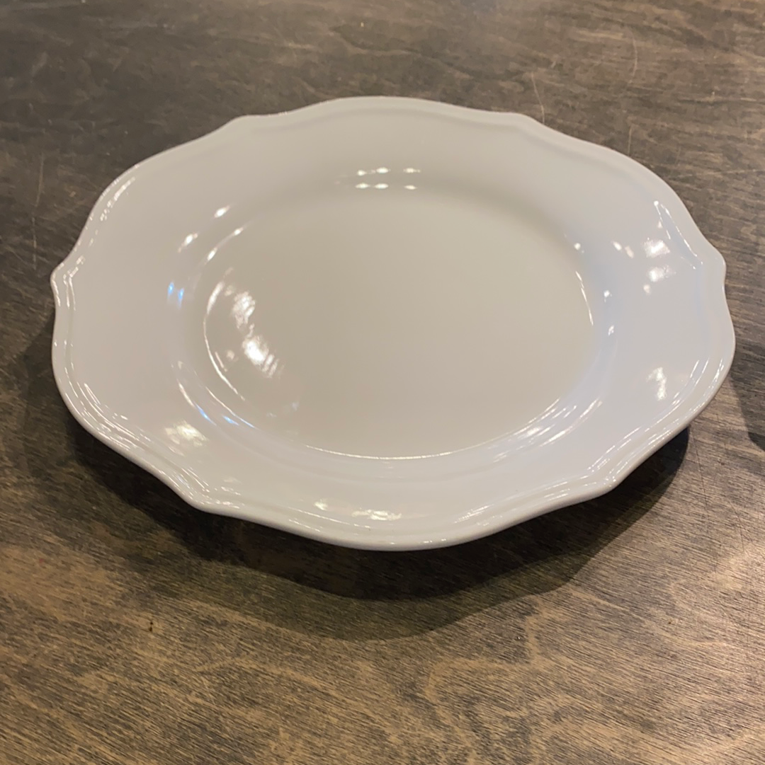 Scalloped White Dinner Plate