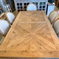 Addison 7' Parquet Dining Table, Natural Finish