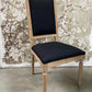 Isabel Black Square Back Wood & Linen Chair