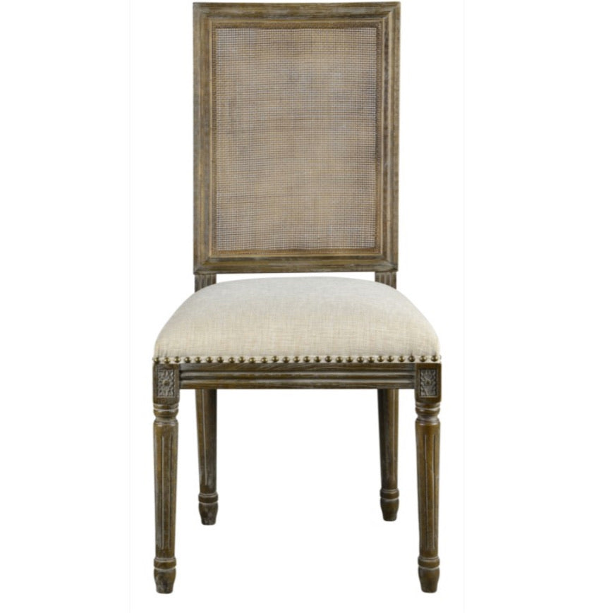 Square Maxwell Dining Chair, French Linen