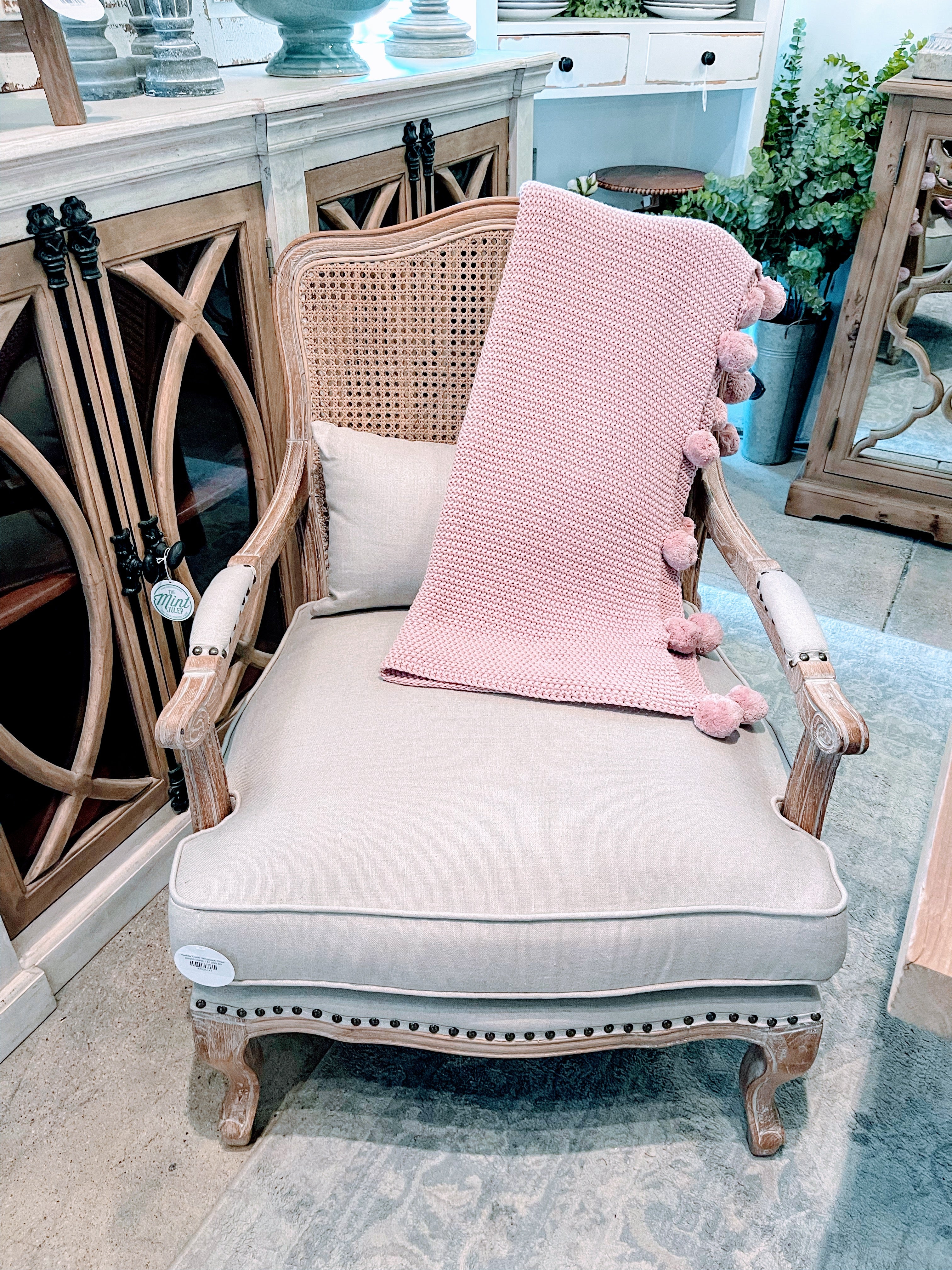 Cane discount wingback chair