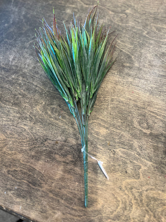 15" Cattail Grass, Purple Green