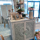 Gray Washed Metal & Wood Cabinet