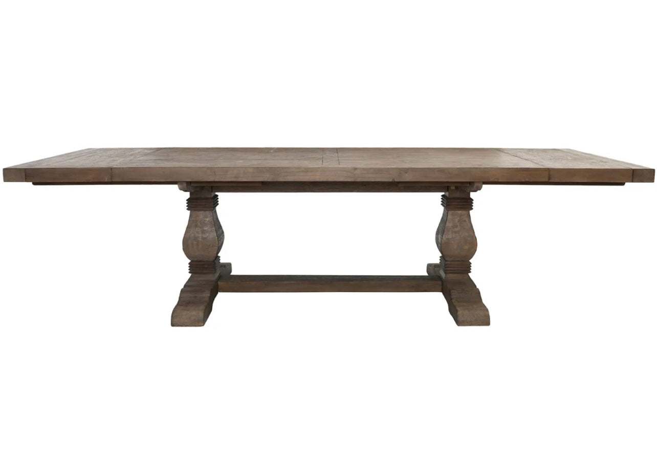 Caden 84"-114" Extension Dining Table, Brown Gray