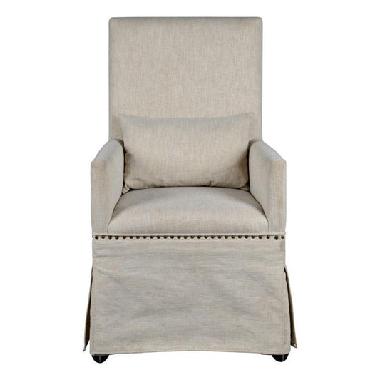 Rolling Dining Chair, French Linen