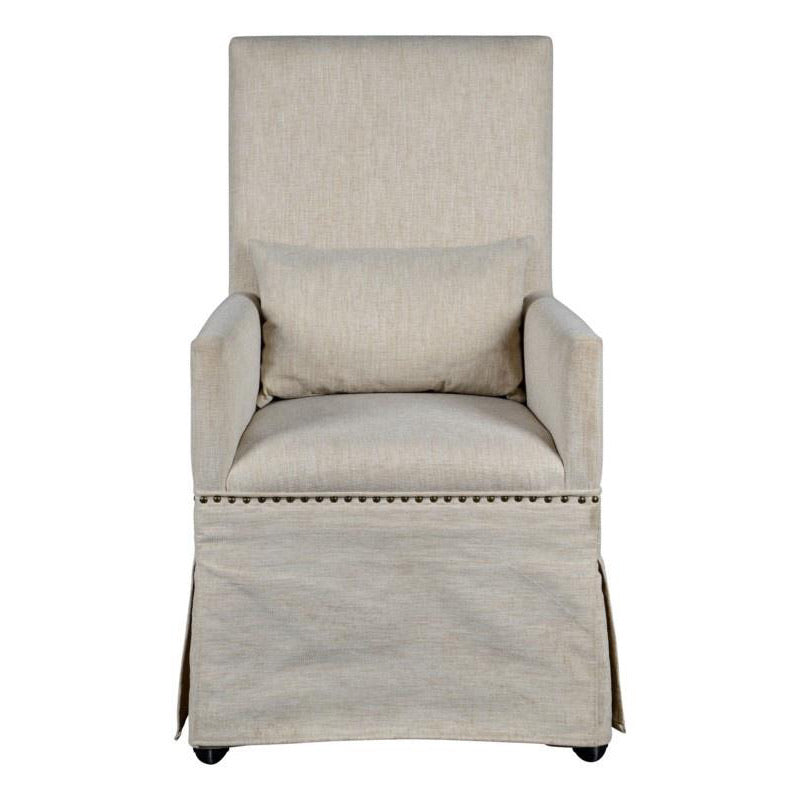 Rolling Dining Chair, Oatmeal Linen