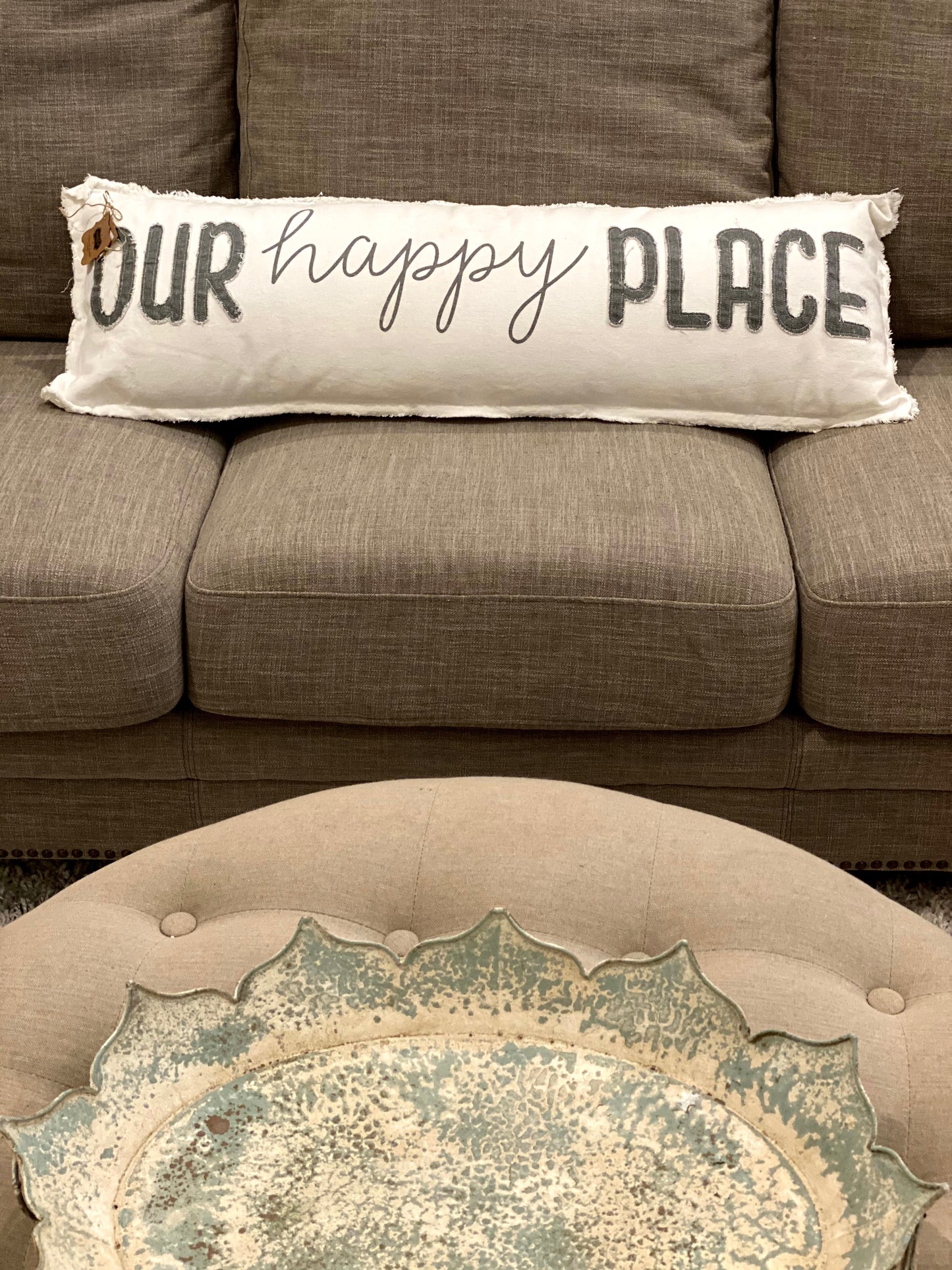 Our Happy Place Long Pillow