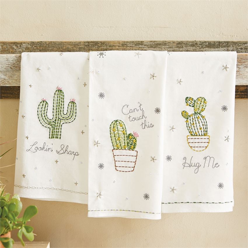 Embroidered Cactus Towel (Various Styles)