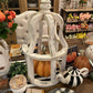 White Distressed Round Open Lantern