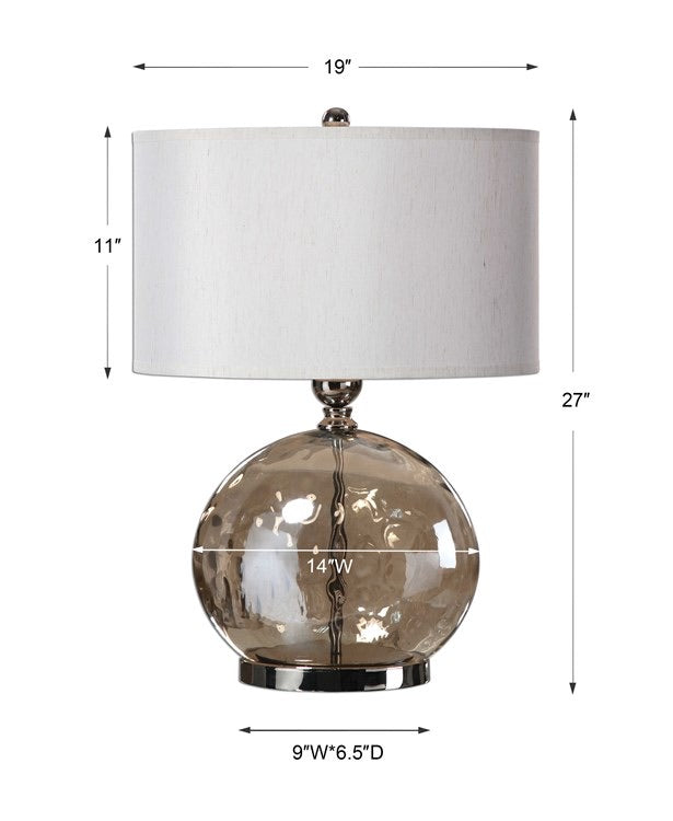 Iridescent glass hot sale table lamp