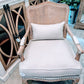 Benton Cane and Linen Accent Chair