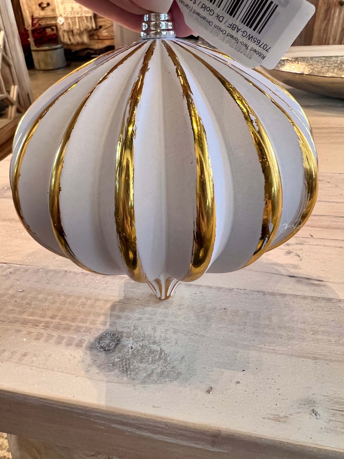 Ribbed Two-Toned Onion Ornament (Various Colors)