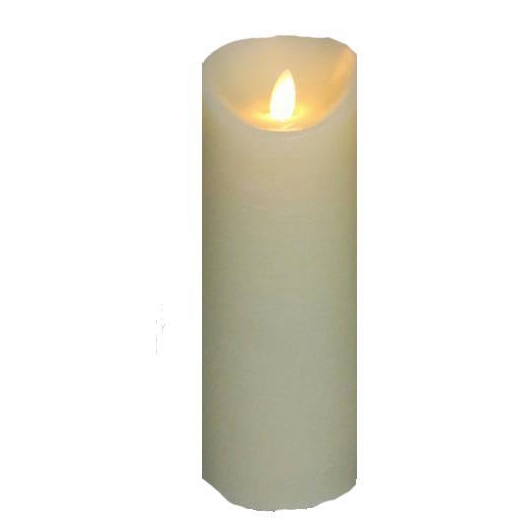 Wax Flickering Candle, 3"Wx 8"H (Various Colors)