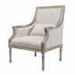 Soft White Linen Chair with Wood Frame
