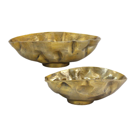 Gold Metal Bowls, Set of 2