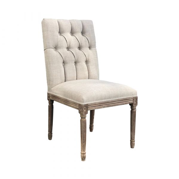 Ophelia Side Chair, Natural Linen