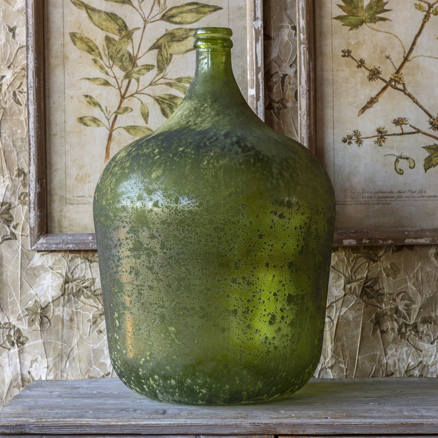Decorative Aged Verde Bottle Vase (Various Sizes)