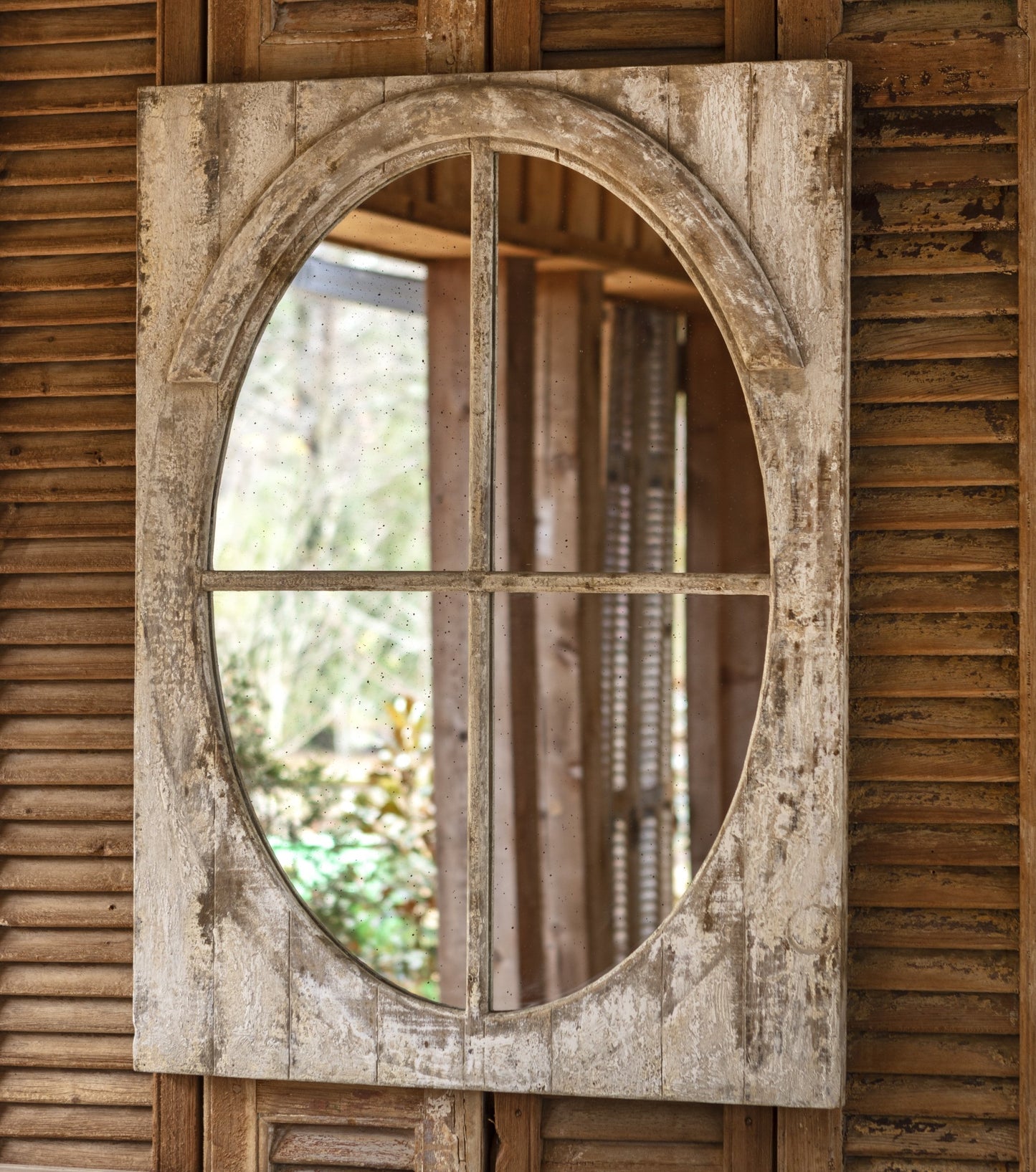 Weathered Oval Mirror