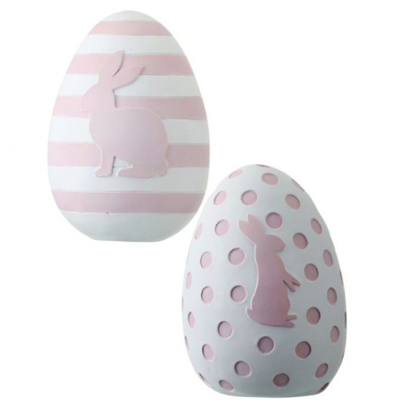 Pink and White Resin Bunny Egg (Various Styles)