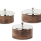 Round Wood Box with Hammered Lid (Various Sizes)