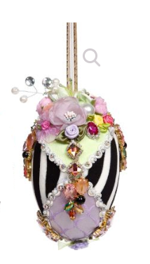 6" Harlequin Jeweled Egg Ornament (Assorted Styles)