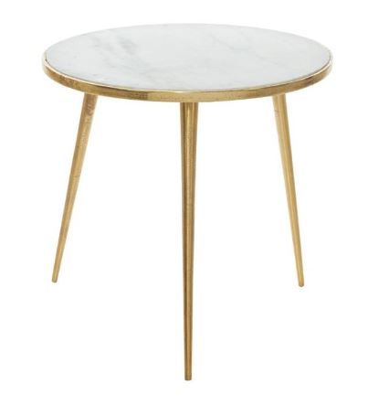 Gold Marble Round Accent Table