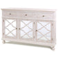 White Washed Three Door Sideboard with Mirrored Front