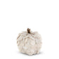 Small Scalloped Wood Chip Pumpkin, White