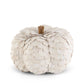 Large Scalloped Wood Chip Pumpkin, White